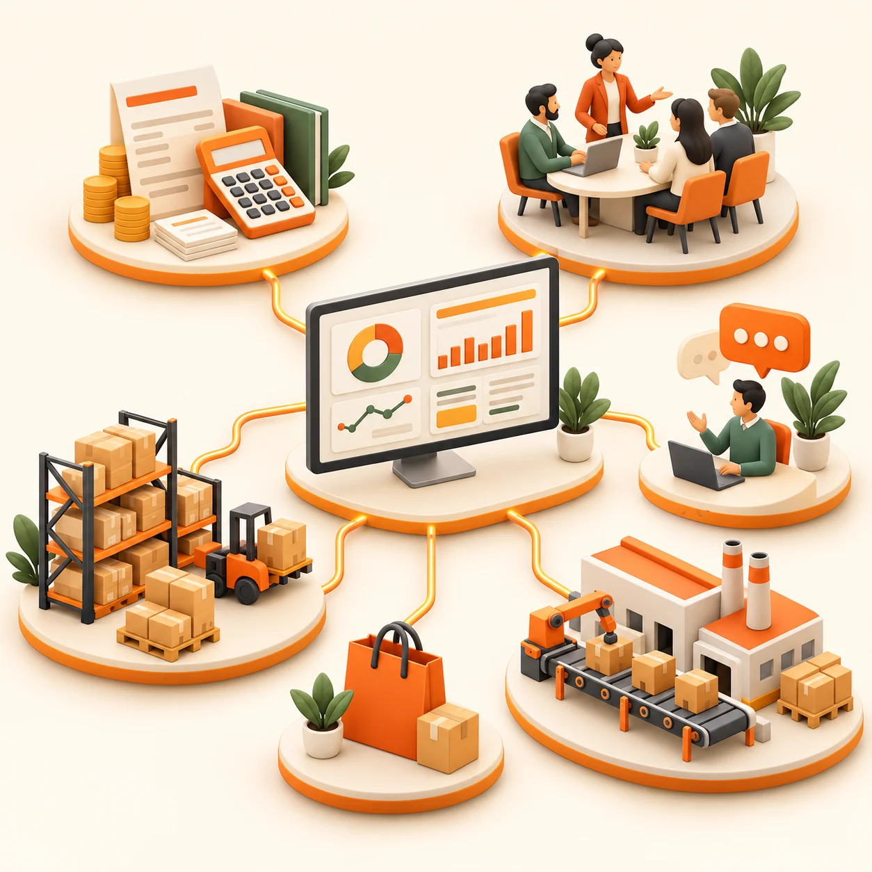Accounting, people, inventory and manufacturing connected in FinaxOne